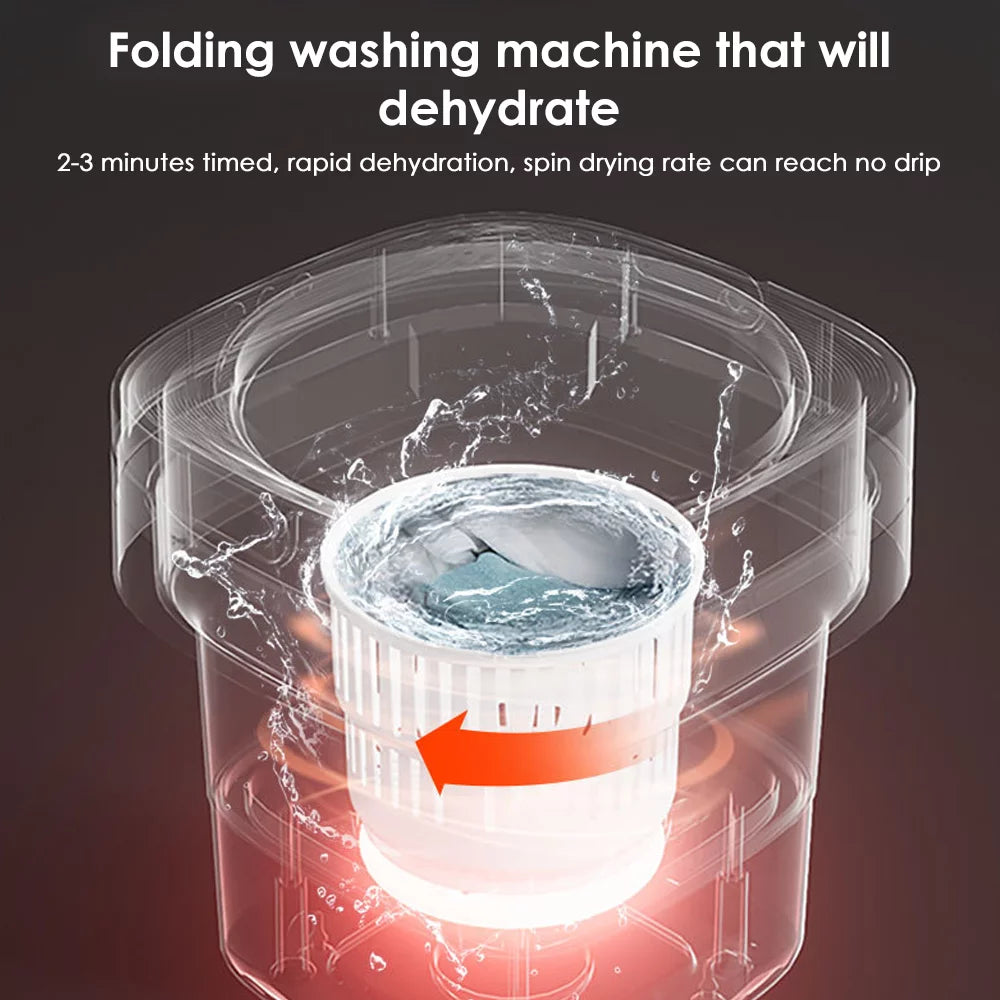 Pink Foldable Mini Washing Machine 8L H2599