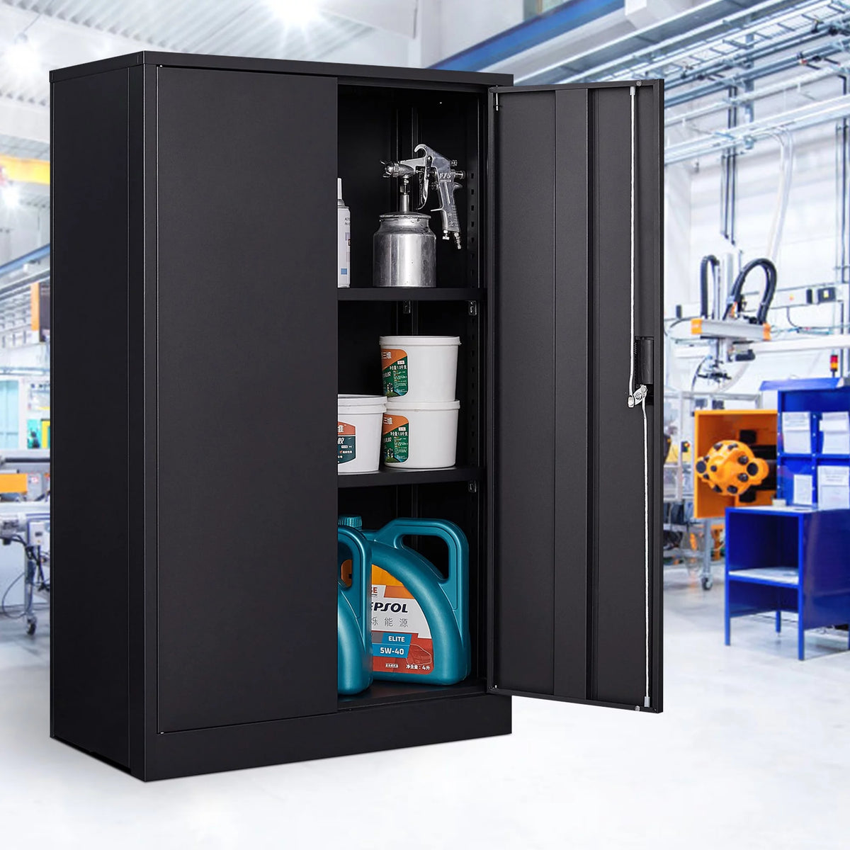 Metal Lockable Storage Cabinets with Doors and Shelves E768