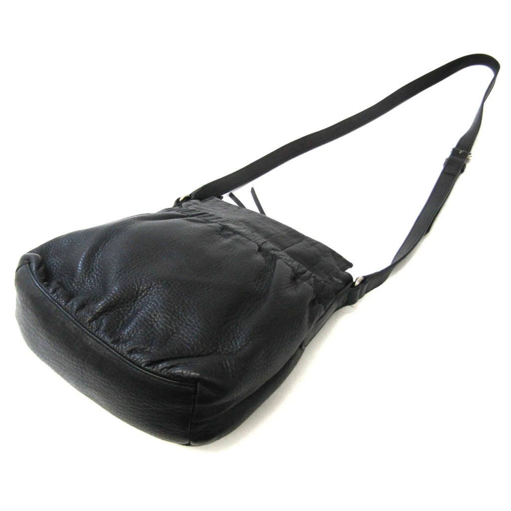 Pre-Owned Black Leather Shoulder Bag I229