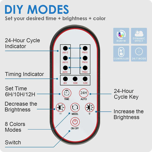 14W Aquarium Light with Expandable Bracket and Adjustable Timer H980