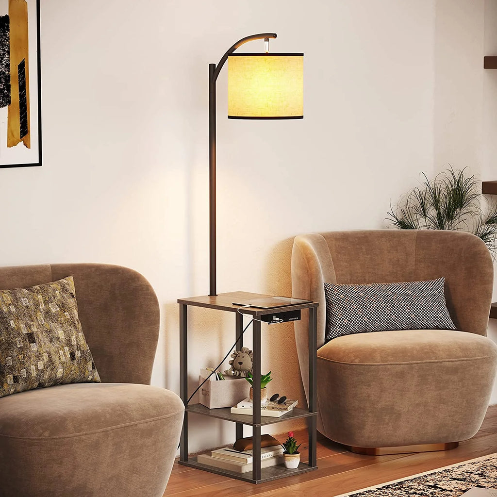 Floor Lamp with Table and Shelves M3415