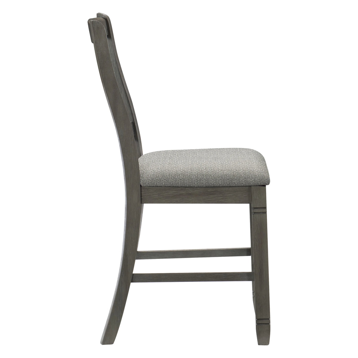 Antique Gray Counter Height Wooden Chairs 2Pc Set U504117