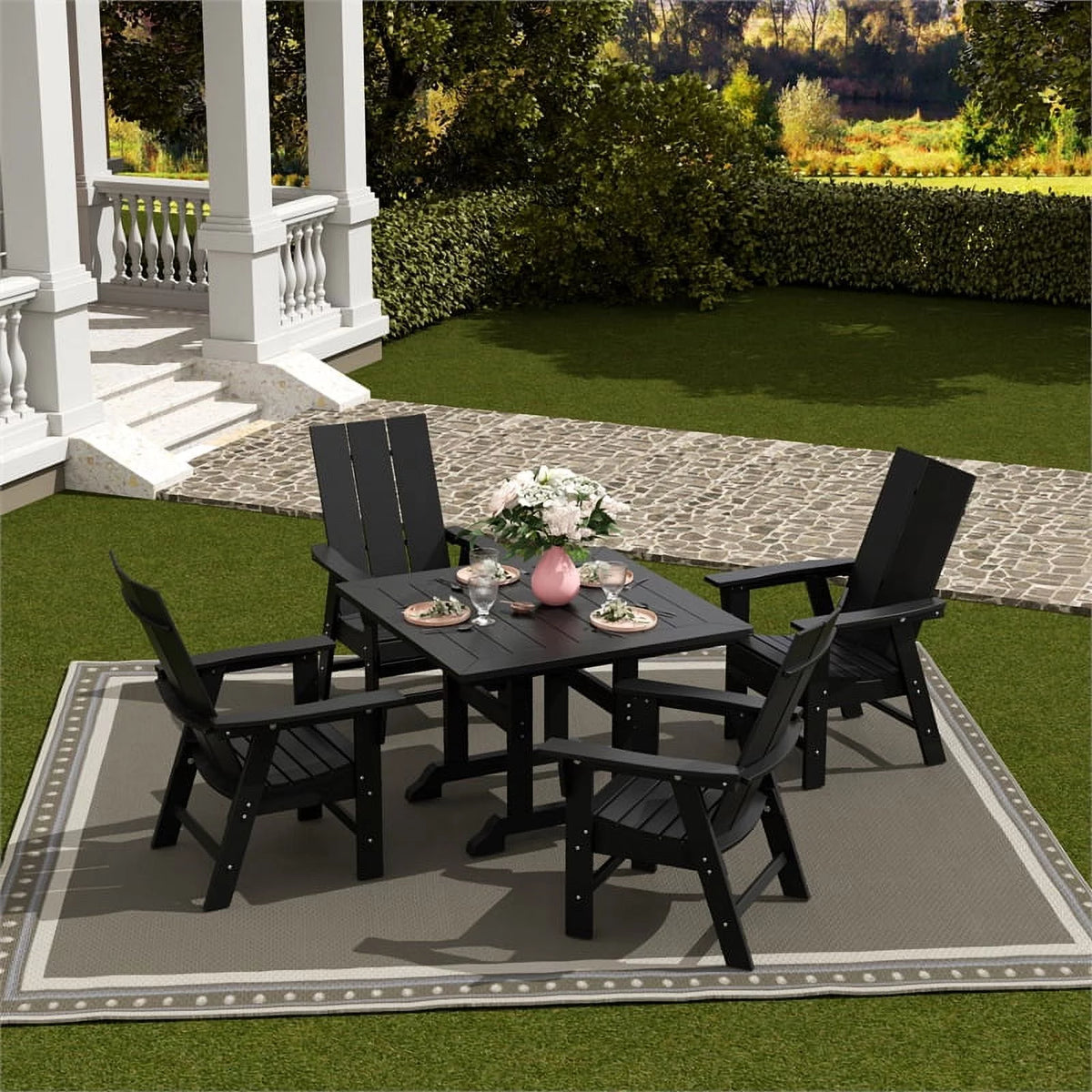 Modern Curveback Adirondack Plastic Dining Chair R88291