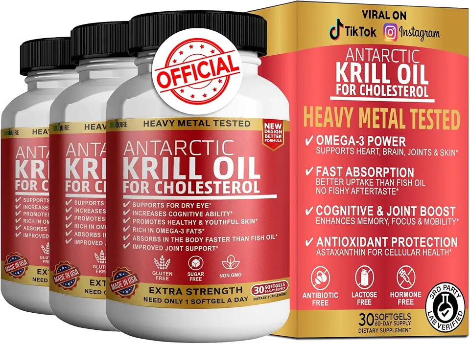 Krill Oil 500mg Omega-3 EPA DHA Astaxanthin 30 Softgels W20030
