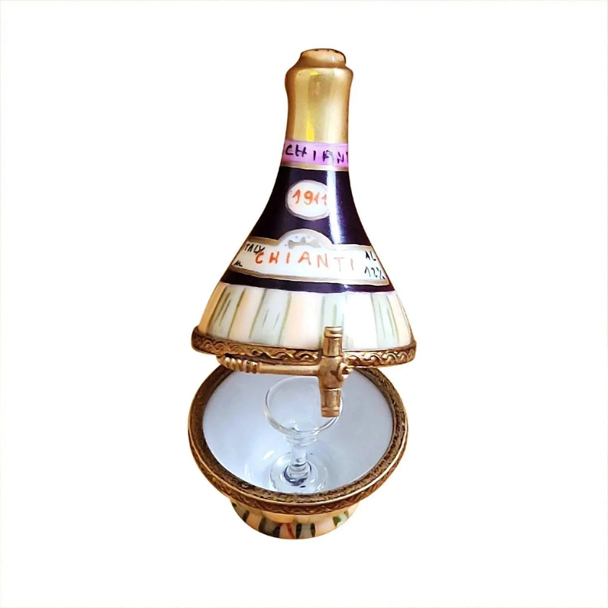 Porcelain Figurine with Removable Wine Glass X2949