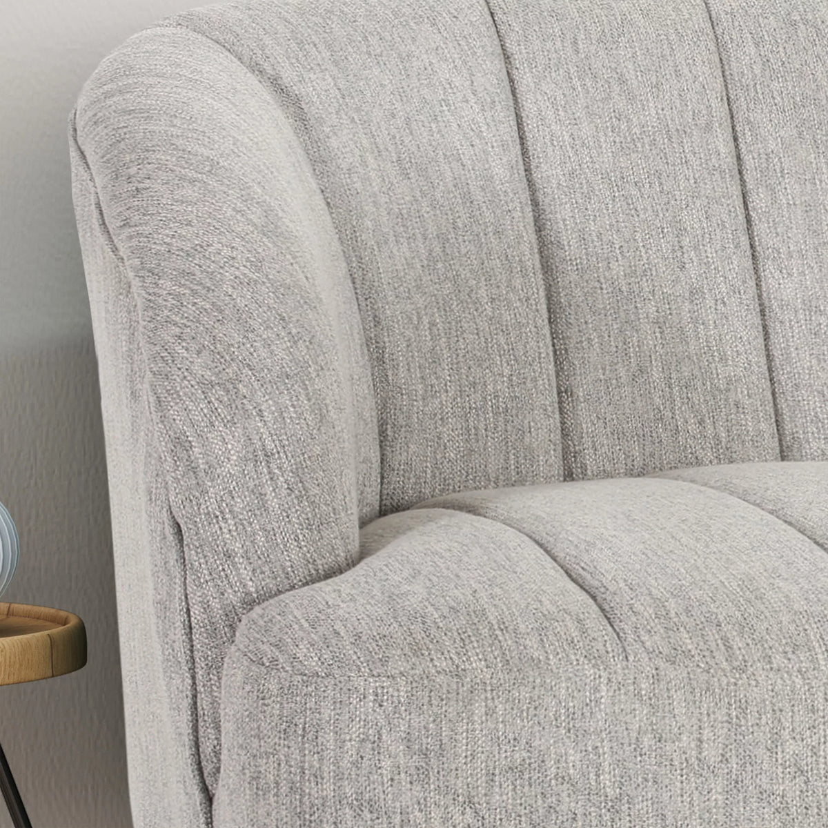 Light Gray Fabric Loveseat with Hairpin Legs H415