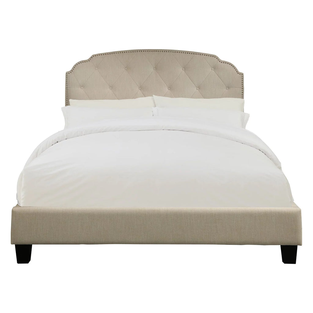 King All-In-One Shaped Corners Upholstered Bed N1858