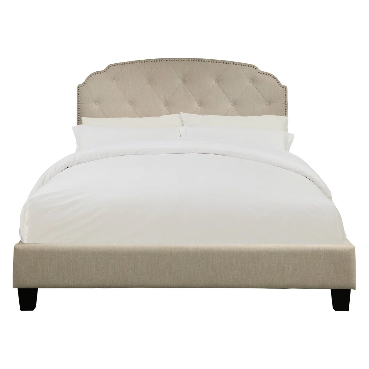King All-In-One Shaped Corners Upholstered Bed N1858