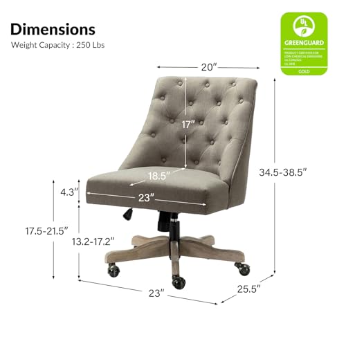 Beige Tufted Upholstered Home Office Chair S339588