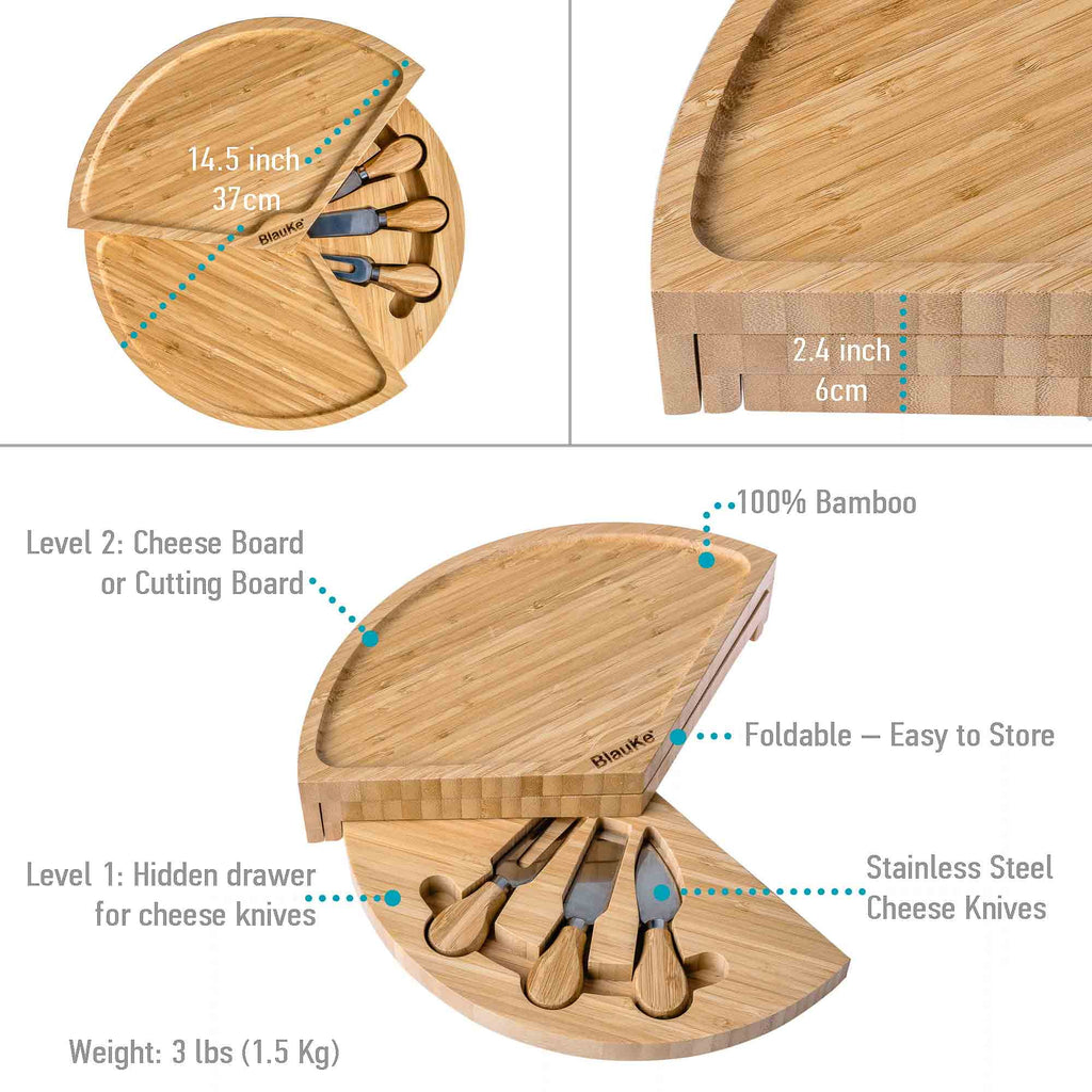 Bamboo Cheese Board and Knife Set V147009