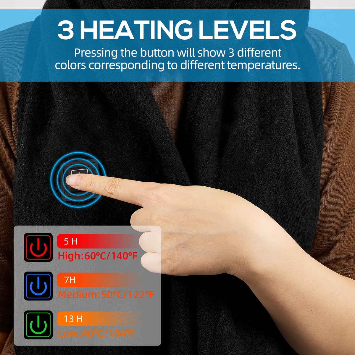 Heated Scarf Black H380