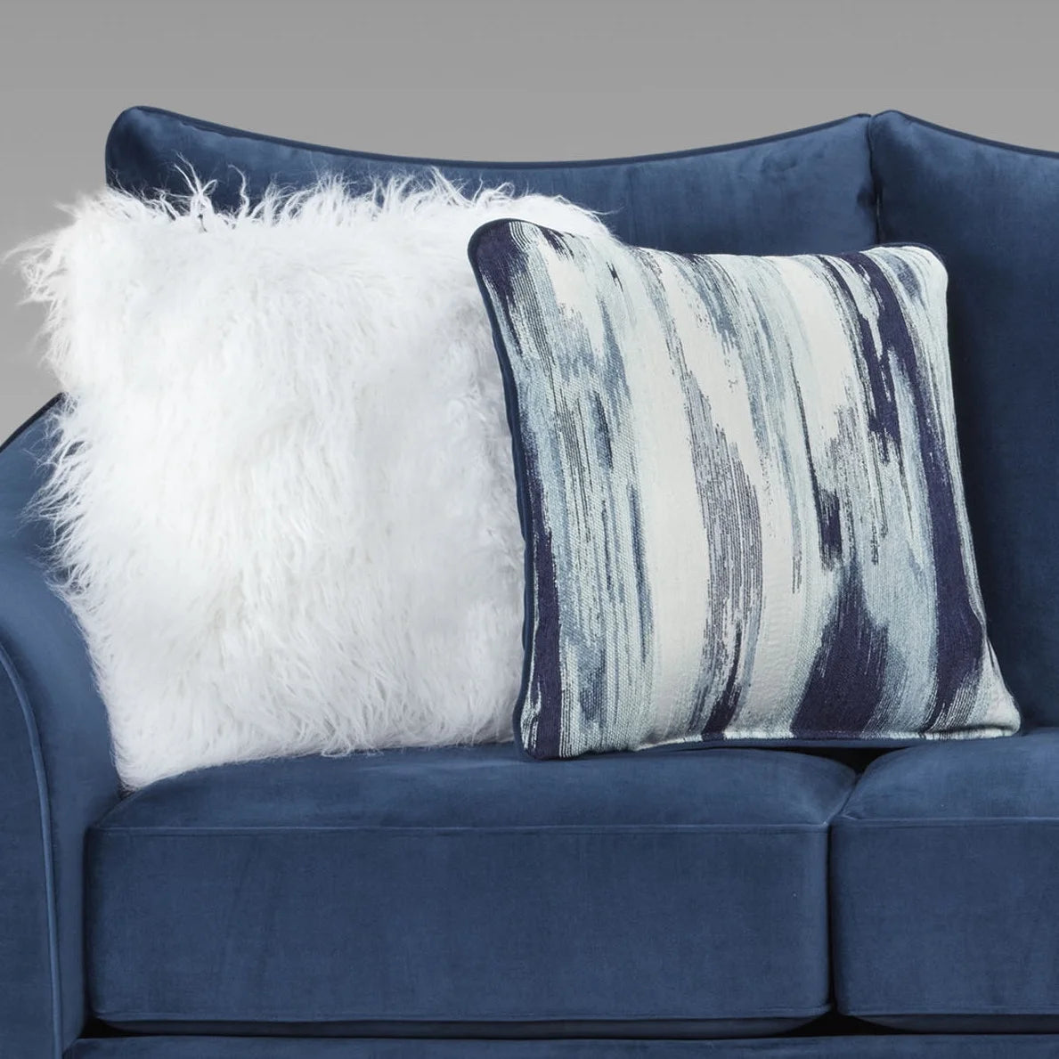 Navy Blue Fabric 3-Piece Sofa Set C297202