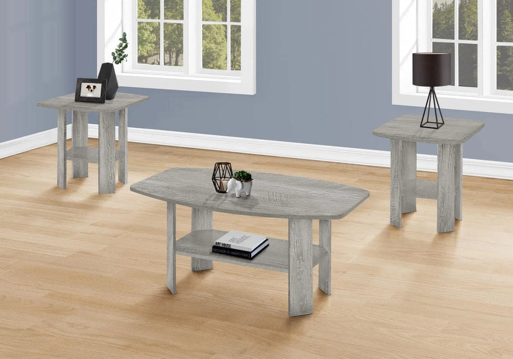 Grey Laminate 3Pcs Coffee End Side Table Z2011