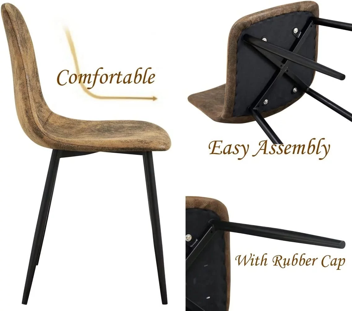 Suede Upholstered Dining Chair Set Of 4 X249