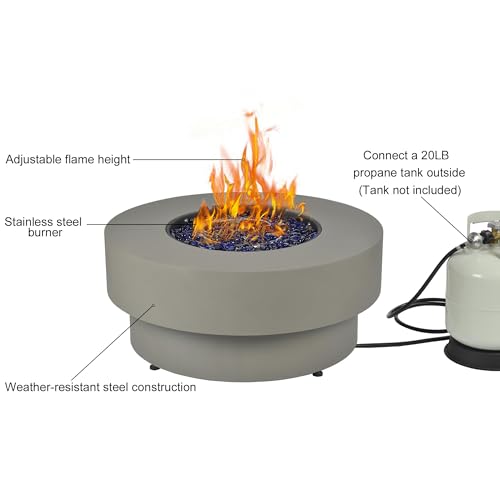 Propane Outdoor Fire Pit Table 32.5-inch Round 50,000 BTU F86718
