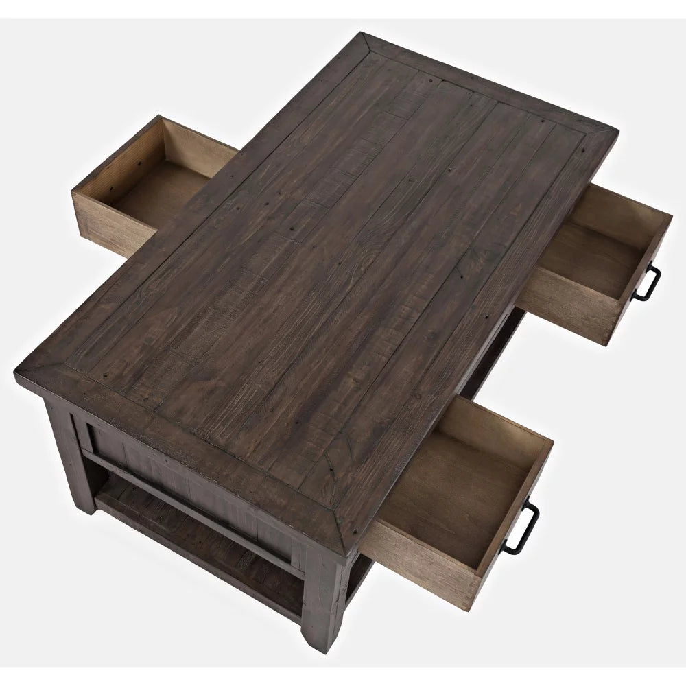 48" Rustic Reclaimed Pine 3 Drawer Coffee Table W3431