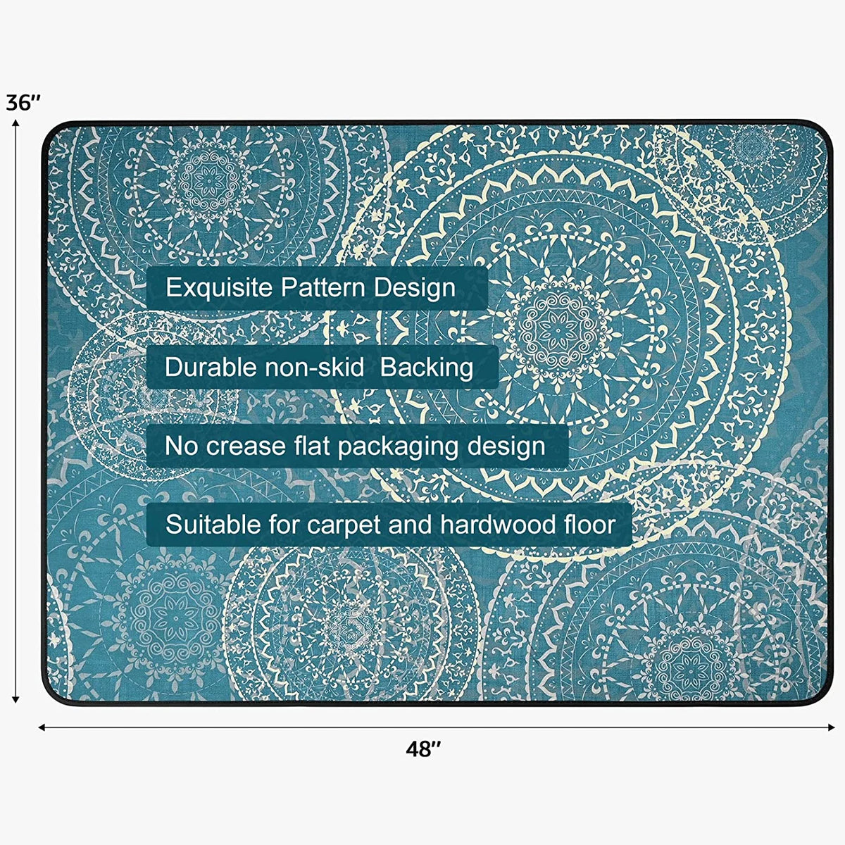 Chair Mat for Carpet, 48"x36" Heavy Duty T21716