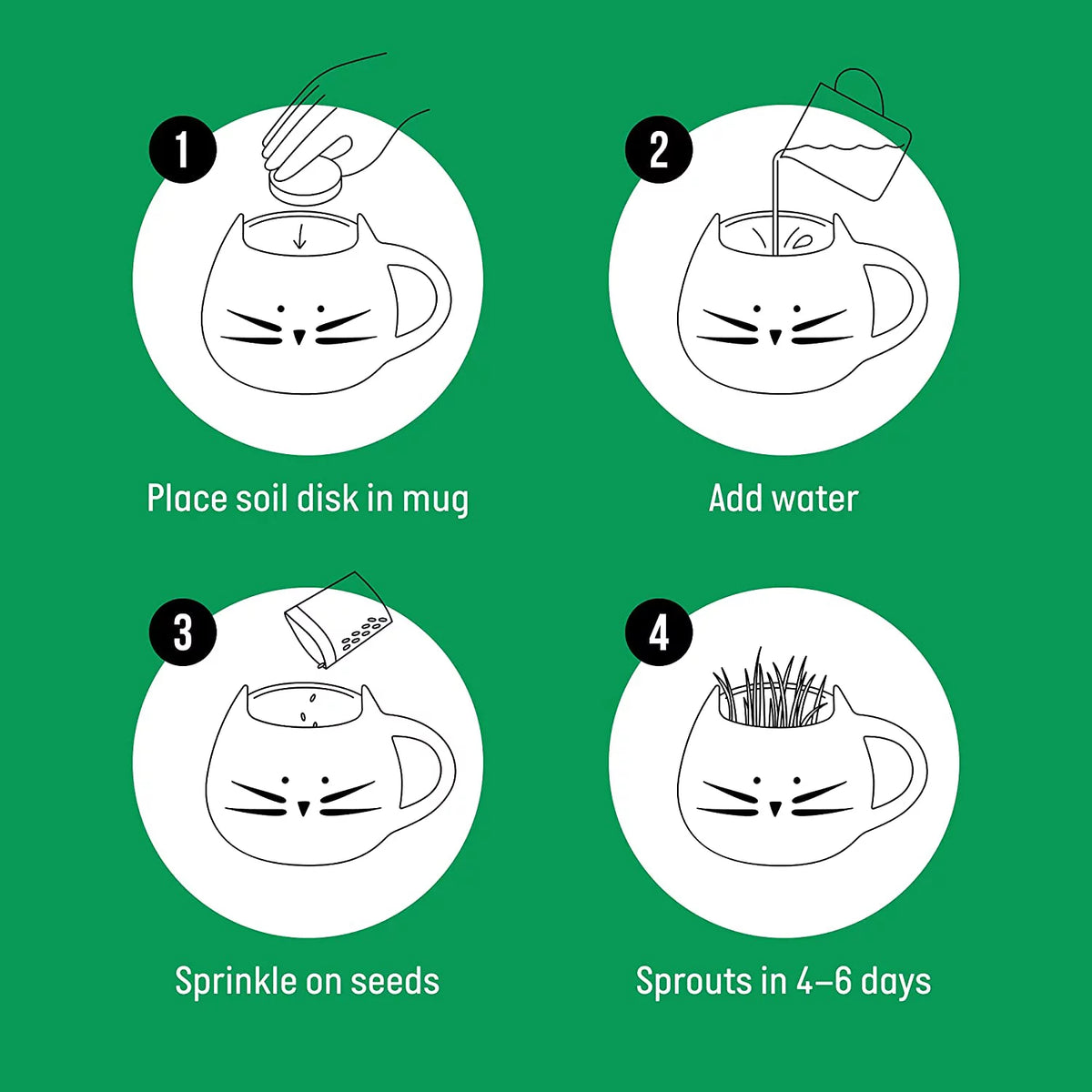 Organic Cat Grass Kit with Seed Mix and Soil S1012