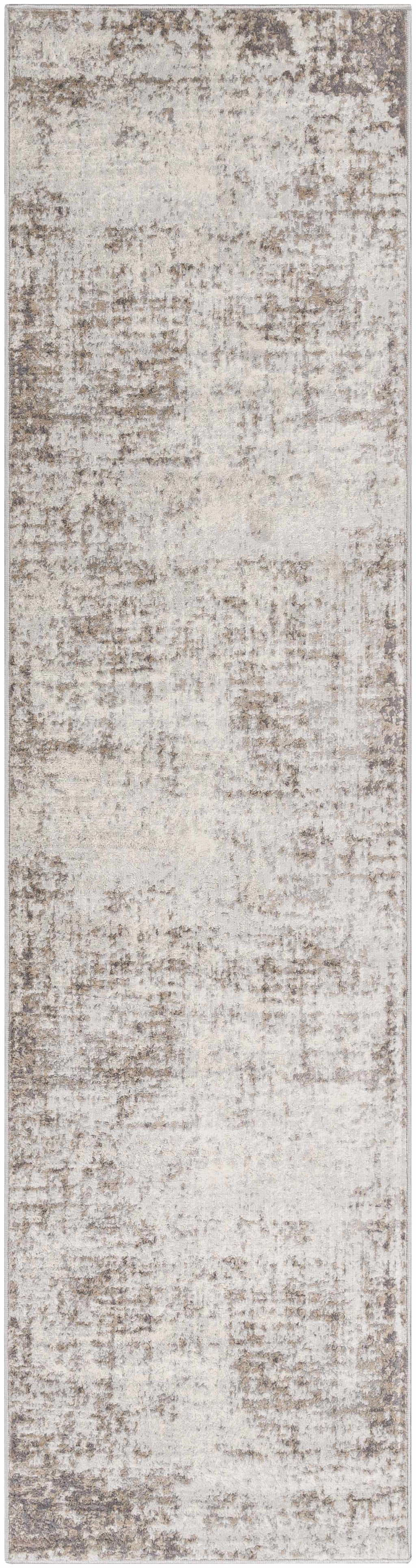 Neutral Abstract Runner Rug A183671
