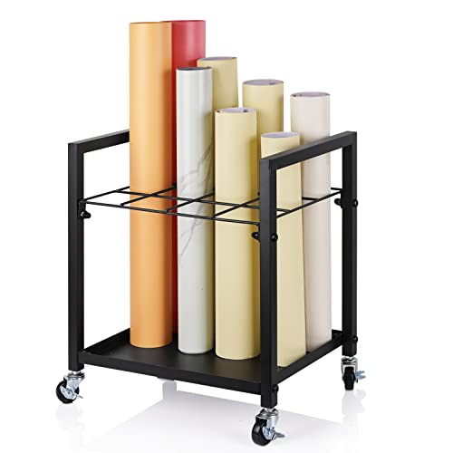 Metal Blueprint Storage Cart with Wheels 20 Slots J528