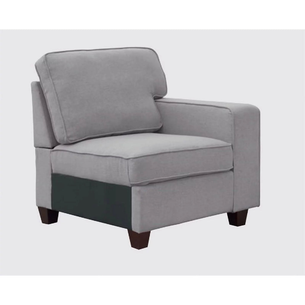 Light Gray 6-PC Fabric Modular Sectional Sofa with Ottoman O866
