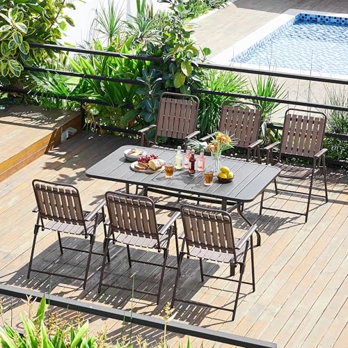 Folding Patio Chair Set of 4 Black E754