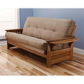 Light Brown Futon with Fabric Mattress S611