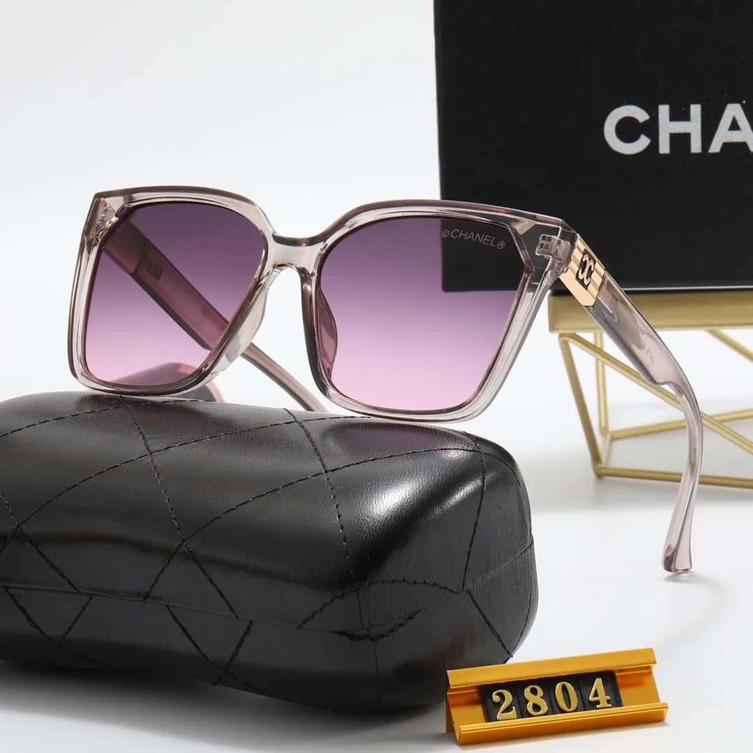 Square Double C Corrugated Temple Polarized Sunglasses E766