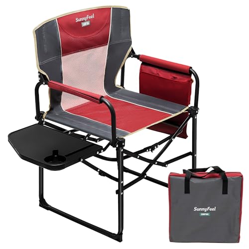 Oversized 2 Pack Portable Folding Camping Chair with Side Table U20451