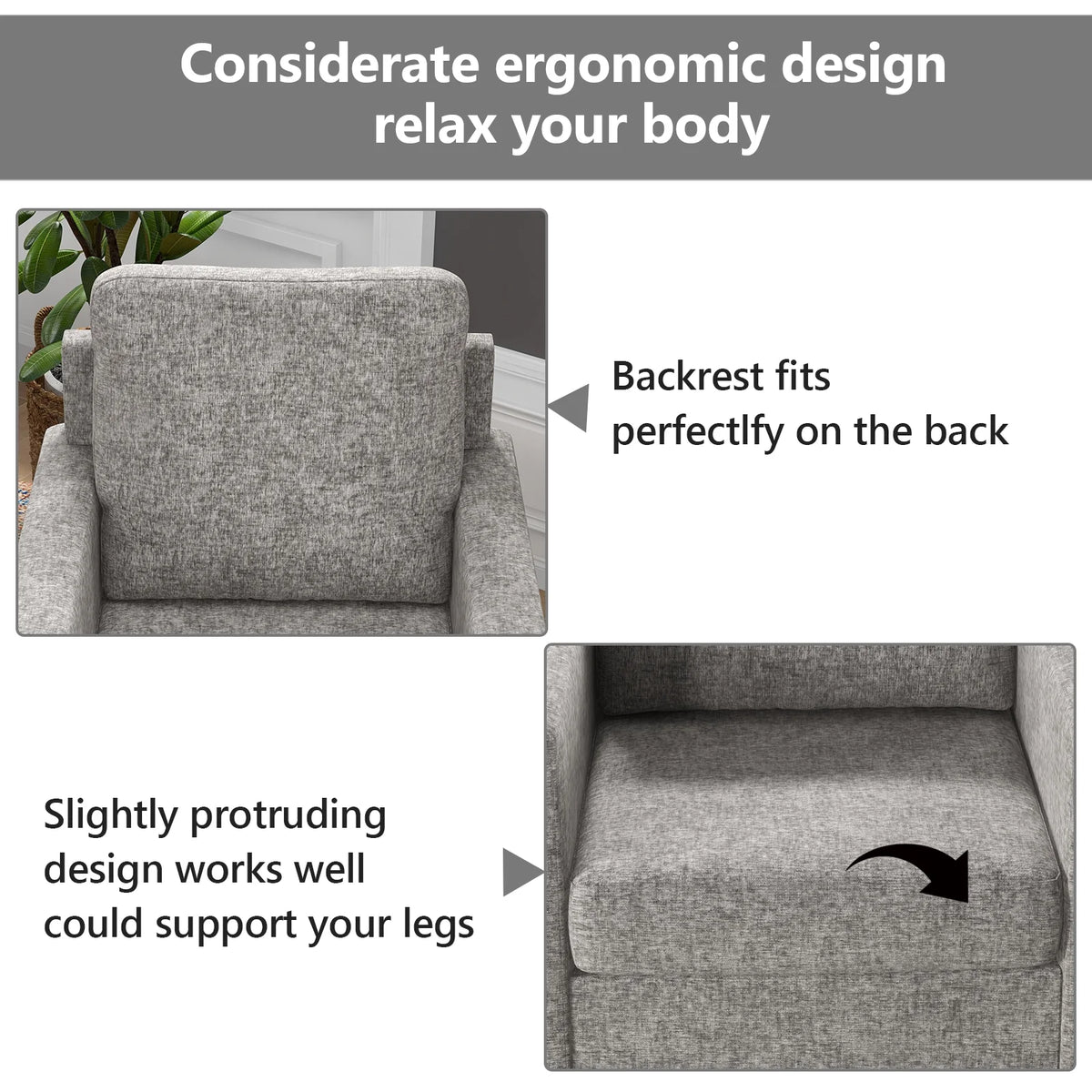 Light Gray Sherpa Accent Chair Y100480