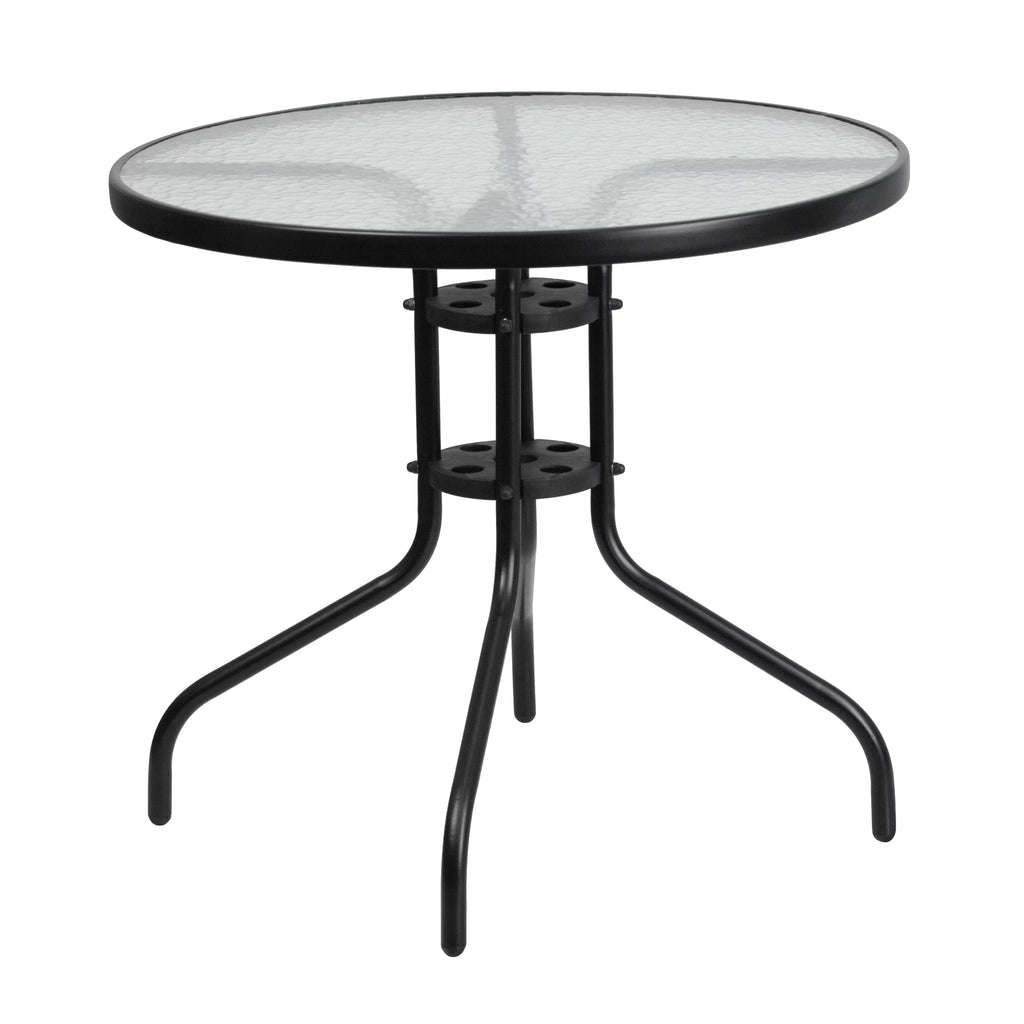 5 Piece Outdoor Patio Dining Set with 4 Brown Stack Chairs F1422