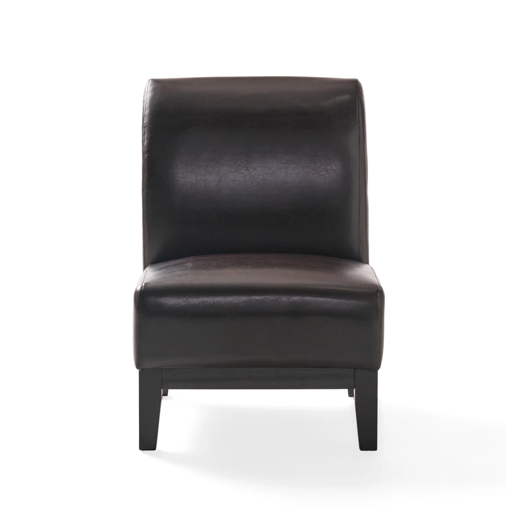 Brown Bonded Leather Slipper Chair K1399