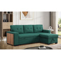 Green Reversible Sleeper Sectional Sofa Bed F8589
