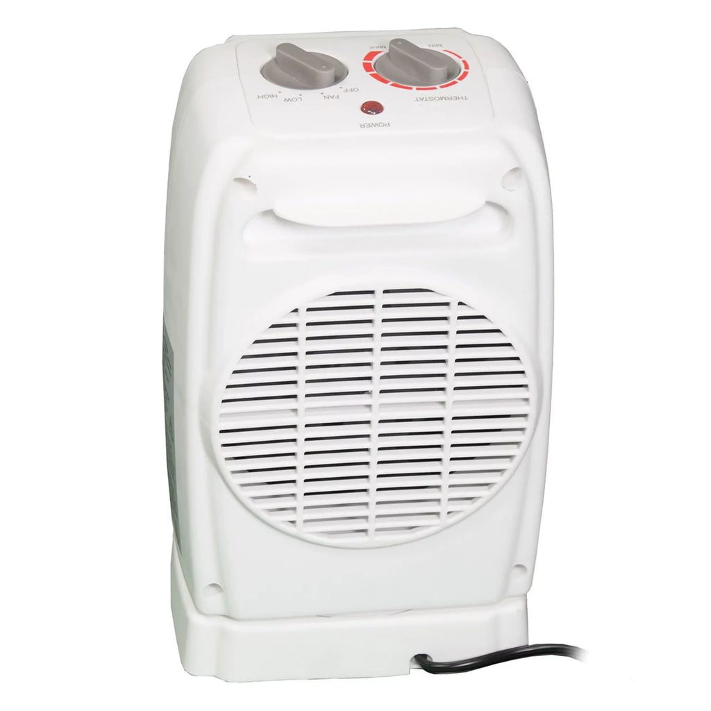 White Portable Oscillating Ceramic Fan Heater with Thermostat D98501