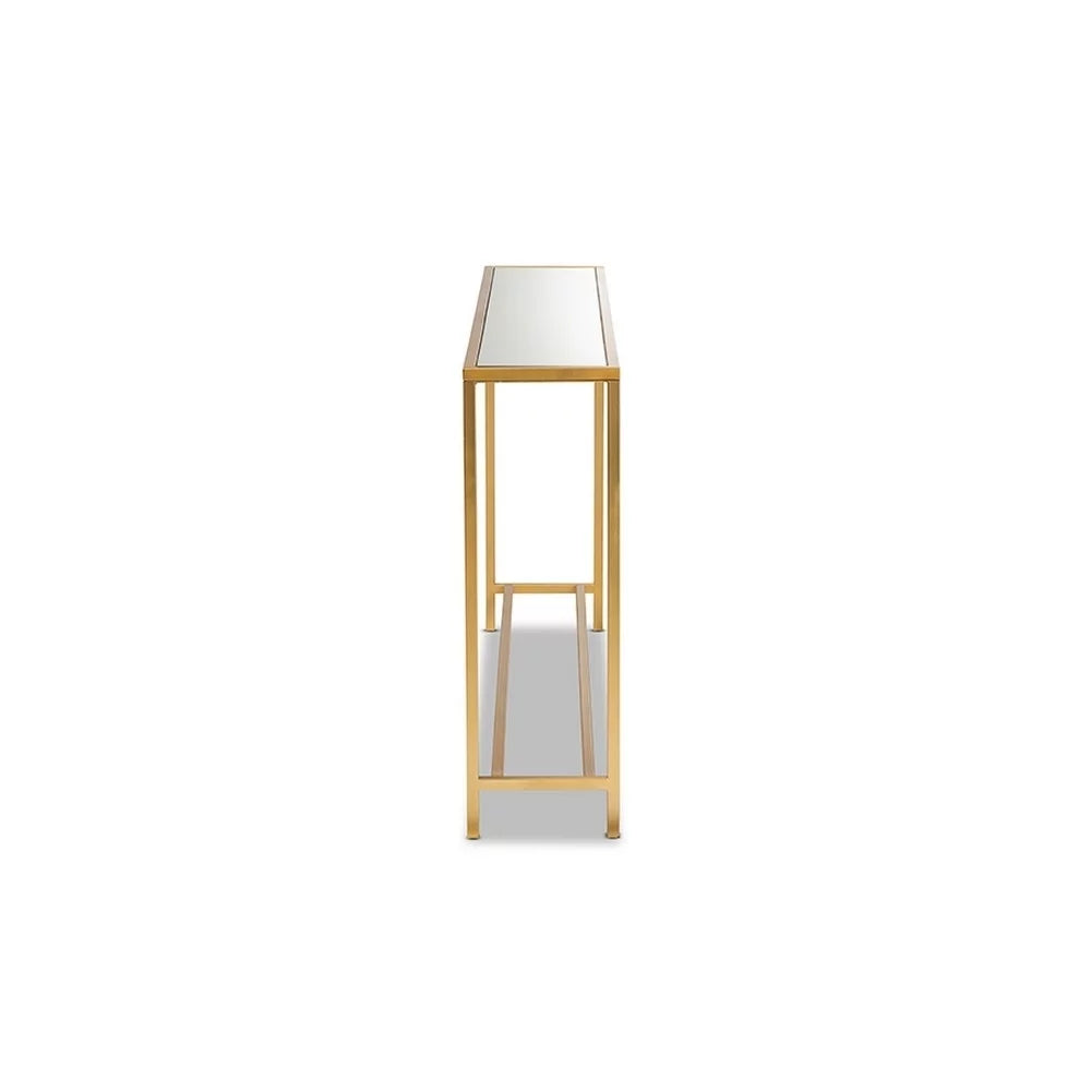 Gold Mirrored Glass Console Table R679990