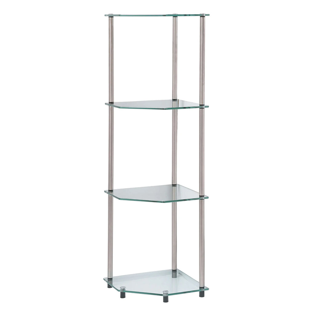 Glass 4 Tier Corner Shelf B671