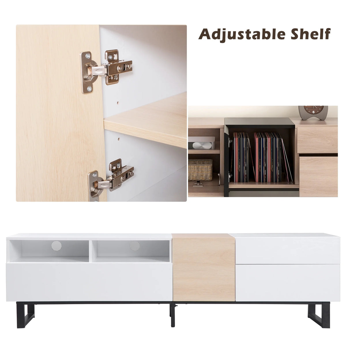 Modern TV Stand with Double Storage Space F24088