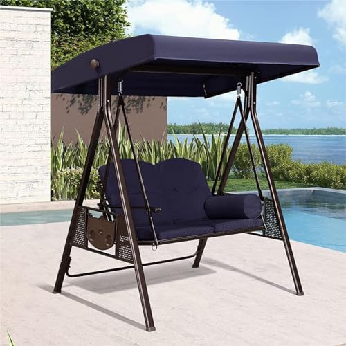 3-Seat Outdoor Patio Swing with Canopy and Cushions W2306