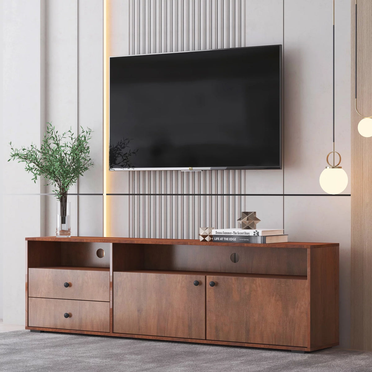 Brown Wood Grain TV Cabinet U5128