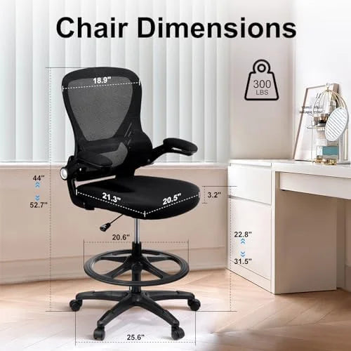 Ergonomic Mesh Office Chair with Lumbar Support Black C8054