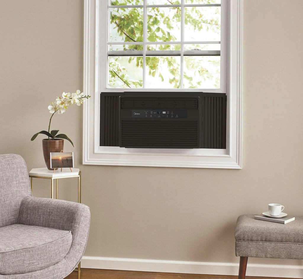 8,000 BTU 115V Smart Window Air Conditioner with Remote, Black R477