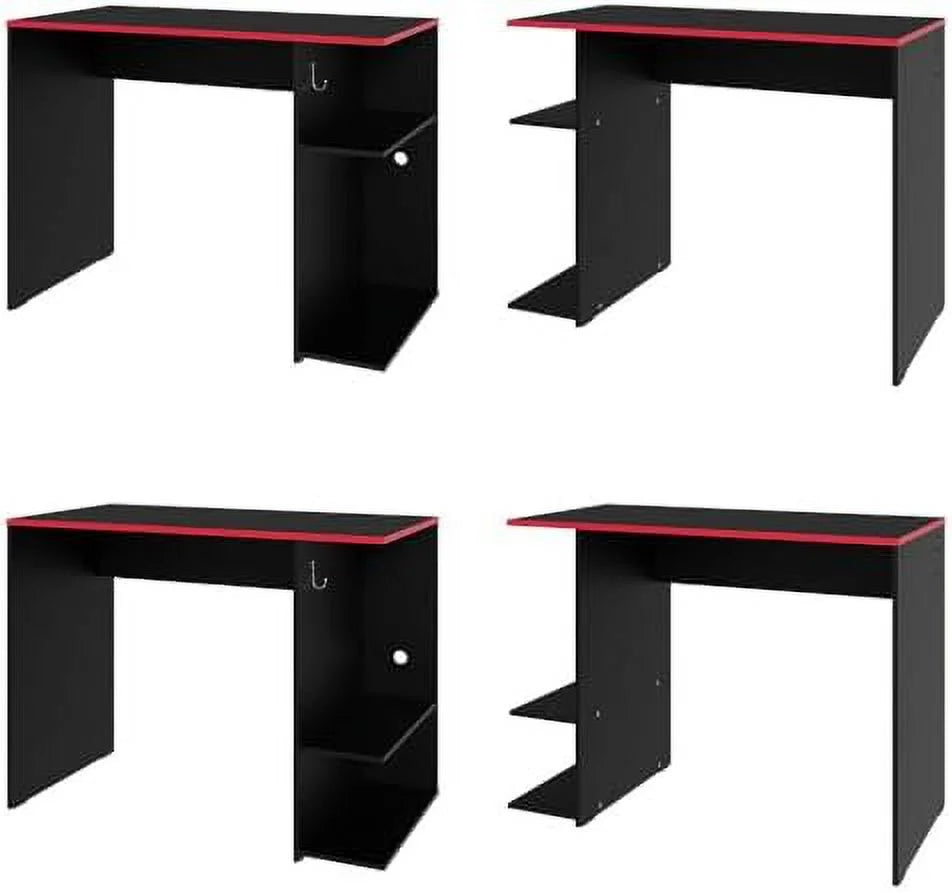Compact Gaming Computer Desk with 2 Shelves and Monitor Stand M1487