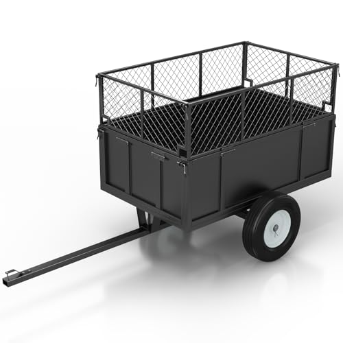 Heavy Duty 750lb ATV Dump Trailer, 17 Cu.Ft Yard Cart with Removable Sides X1547