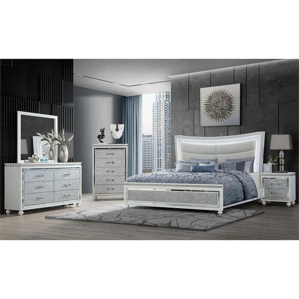 White King Bed with Led Lighting U70135