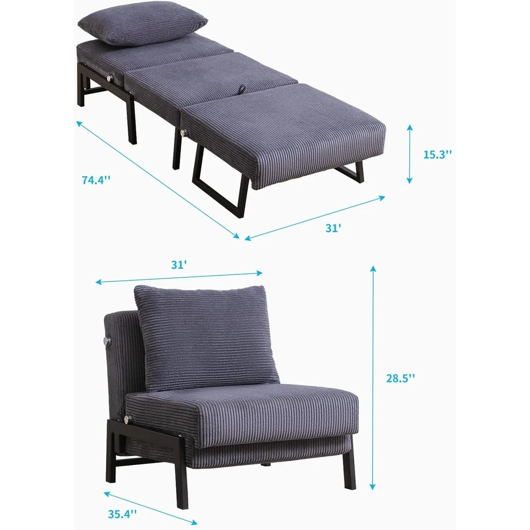 Foldable Sleeper Sofa Bed Dark Grey K59272