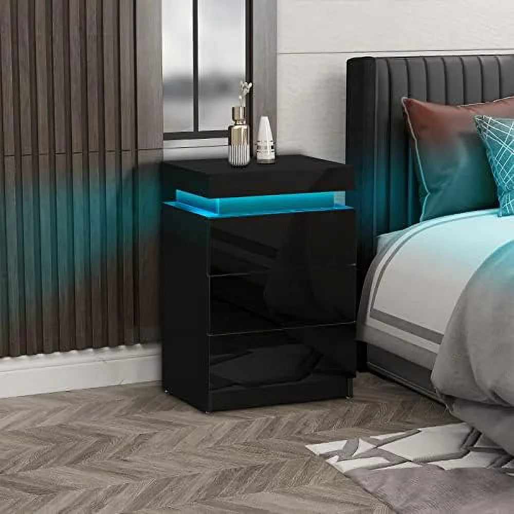 Modern Nightstand Set of 2 with 2 Drawers A178