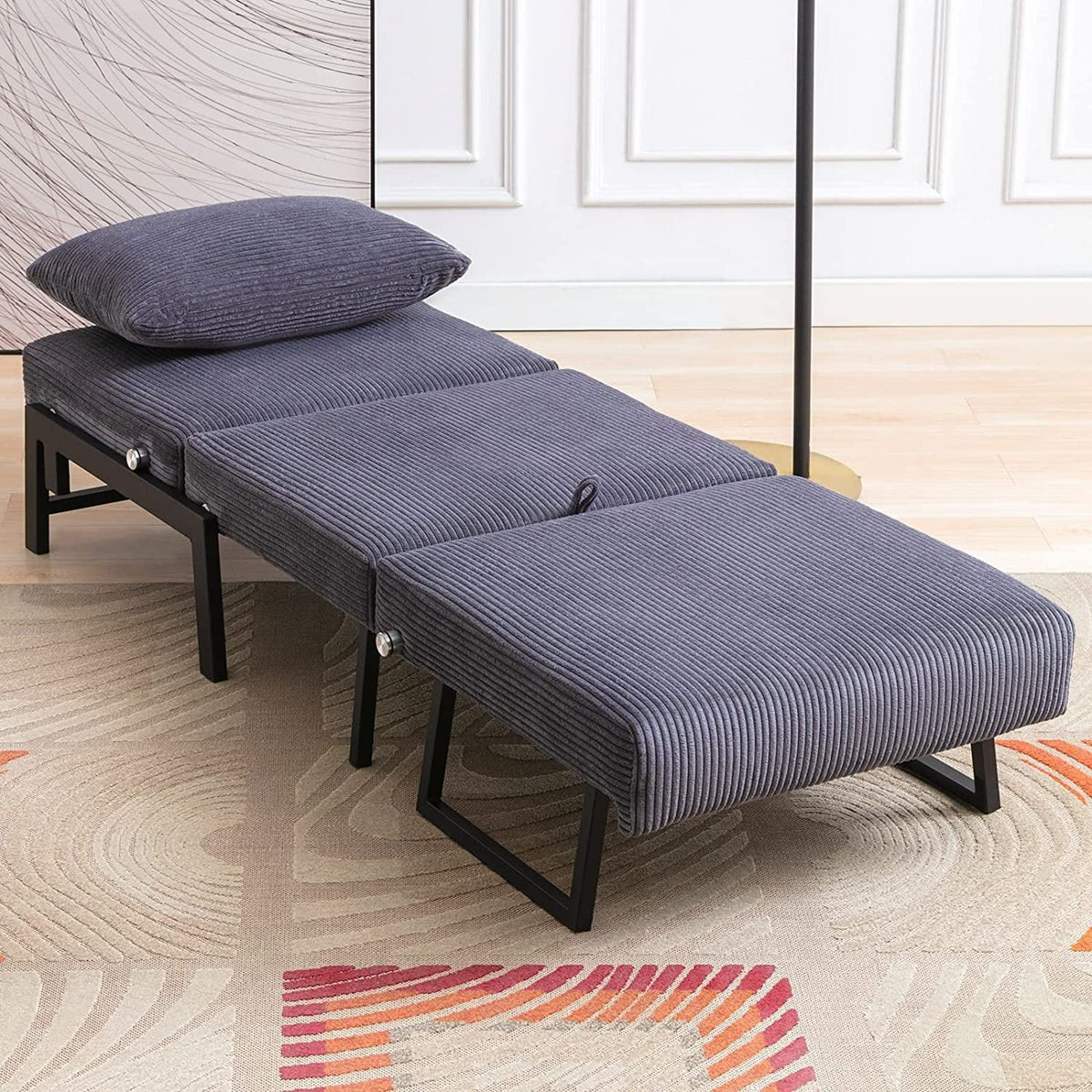 Foldable Sleeper Sofa Bed Dark Grey K59272
