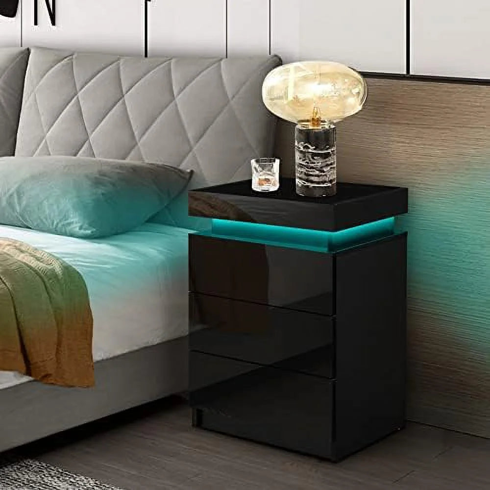Modern Nightstand Set of 2 with 2 Drawers A178