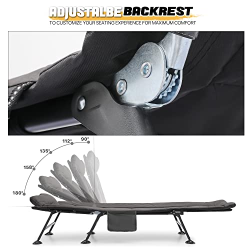 Adjustable Reclining Camping Bed with Carry Bag Q96440