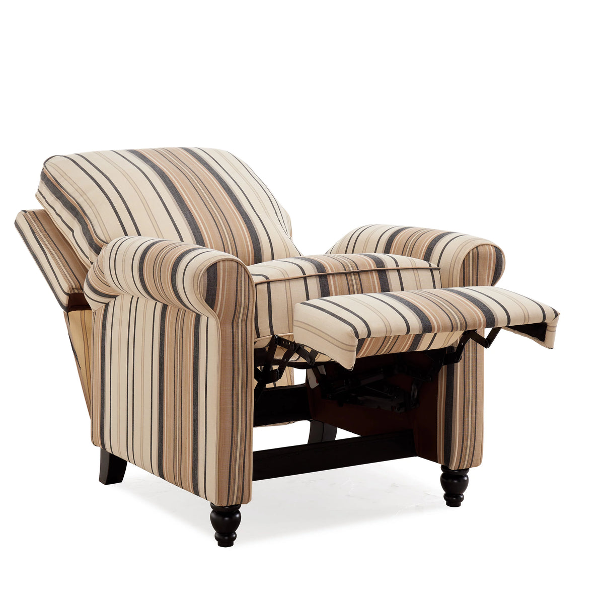 Brown and Black Woven Stripe Recliner Chair G8926